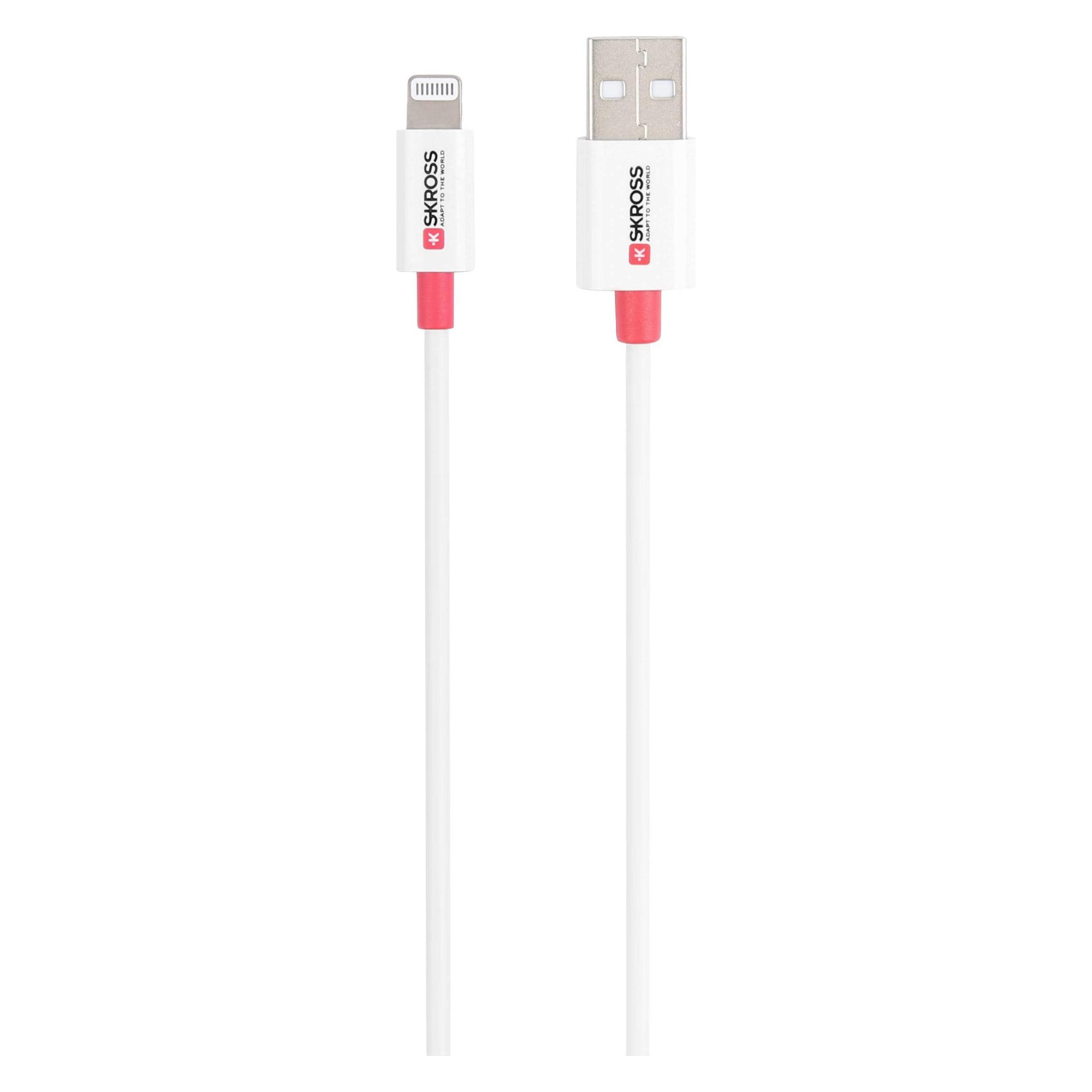 Skross USB Kabel USB to Lightning Cable, 1,2m white (1.20 m, USB 2.0, 28 W) (SKCA0004A-MFI120CN)