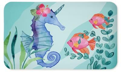 "Stupell Horned Seahorse & Fish Printed Anti-Fatigue Floor Mat, design by Audrey Jeanne Roberts, 30""x18"""