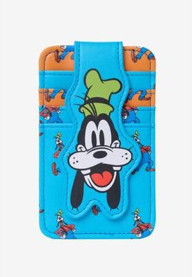 Women's Disney Goofy Card Holder Wallet All-Over Print with Snap Closure by Disney in Blue (Size ONE SIZE)