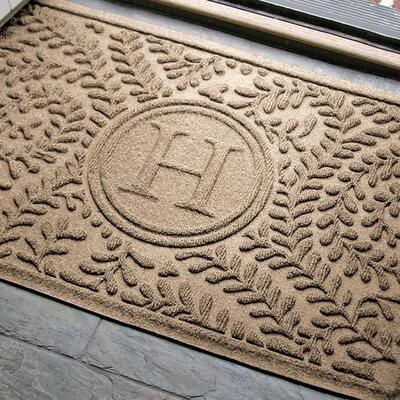Bungalow Dba Matterly Boxwood Monogram Doormat 35 x 23, 35 x 23, Khaki