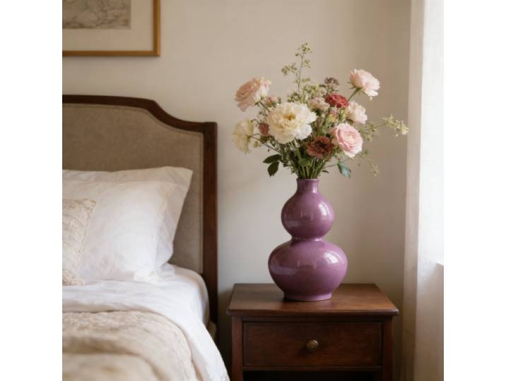 Vase à fleurs en céramique rétro chinois, ornement en porcelaine émaillée effet craquelé pour collection d'étagères de salon, vase décoratif