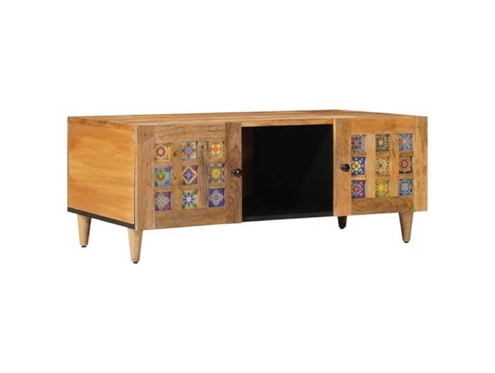 Makastle Wohnzimmertisch Couchtisch Natur 100 x 54 x 40 cm Massivholz Mango