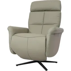 Relaxsessel MCW-L10, Design Fernsehsessel TV-Sessel Liegesessel, Liegefunktion drehbar, Voll-Leder ~ grau