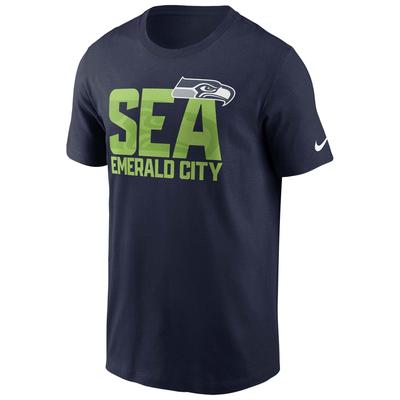 T-Shirt NIKE "Nike T-Shirt Seattle Seahawks Nike Emerald Sign", Herren, Gr. S, blau, 100% Baumwolle, Shirts T-Shirt