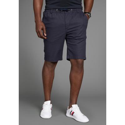 Bermudas DELMAO "aus Leinen", Herren, Gr. XL, N-Gr, blau (marine), Web, Obermaterial: 55% Leinen, 45% Baumwolle, Leinenoptik, bequem kniefrei, Hosen Bermudas, Lässige Bermudas