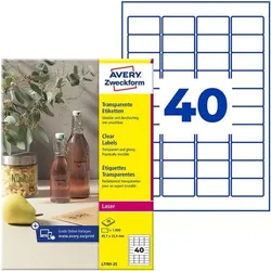 Avery Zweckform Kristallklare Etiketten 45,7 x 25,4 mm »L7781-25« 1000 Stück transparent
