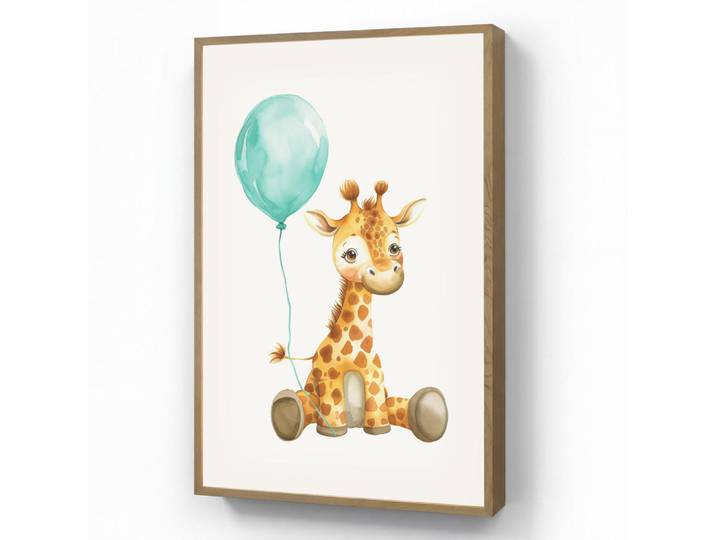OnlyWow Nachttischlampe MIT Akku Giraffe - Baby - Tiere - Blauer Ballon 60x90 cm, Weiß, Rechteckig, LED integrated, 60x90x8 cm, Lampen & Leuchten, Innenbeleuchtung, Nachtlichter