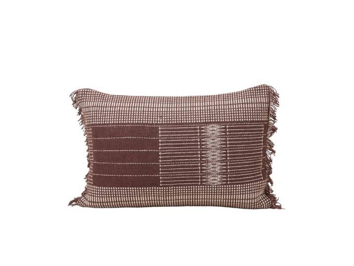 Housse de coussin en coton marron 40x60 cm
