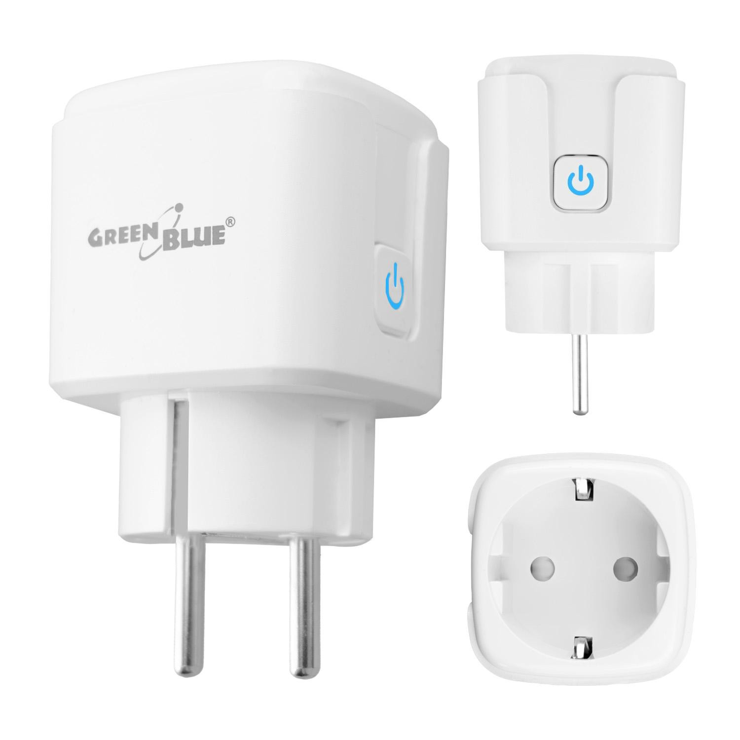 GreenBlue Wi-Fi stekkerdoos GB735 met timer en vermogensmeter, compatibel met Android, iOS, Alexa en Google Home