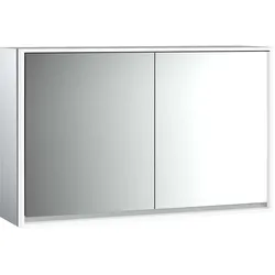 emco loft Lichtspiegelschrank, 1300mm, 2 Türen, Aufputzmodell, 979805120, Farbe: aluminium/spiegel