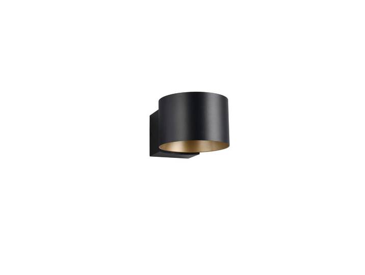 Musterring Led-Wandleuchte Musterring, Schwarz, Goldfarben, Metall, 10 cm, Farbtemperaturwechsler, Lampen & Leuchten, Innenbeleuchtung, Wandleuchten