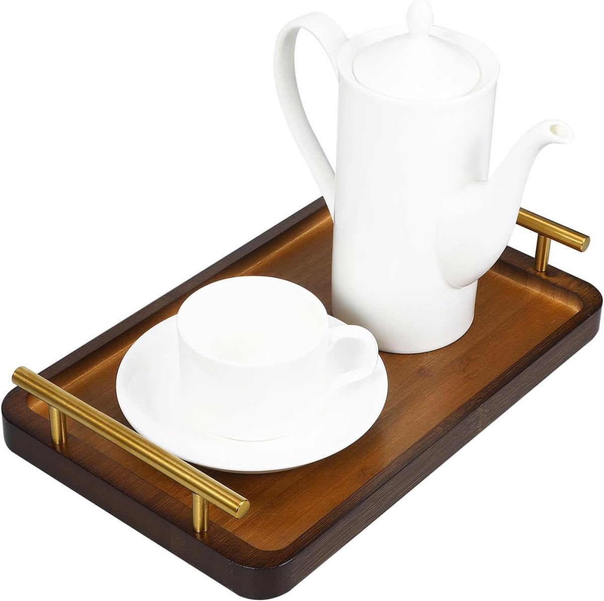 Bamboe Dienblad Lichtbruin met Handgrepen - 30 cm Lengte