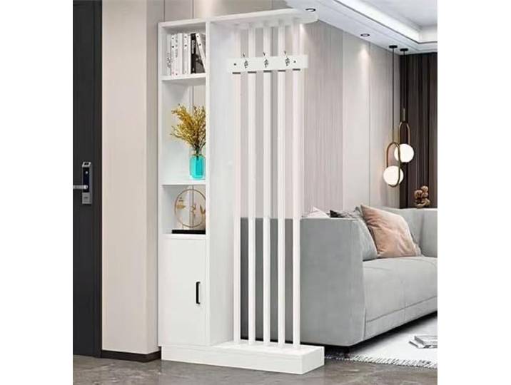 Raumteiler mit Regalen, Trennwand für den Eingangsbereich,geeignet für die Schlafzimmer Heim- oder Bürodekoration geeignet (White,202x80x24 cm)