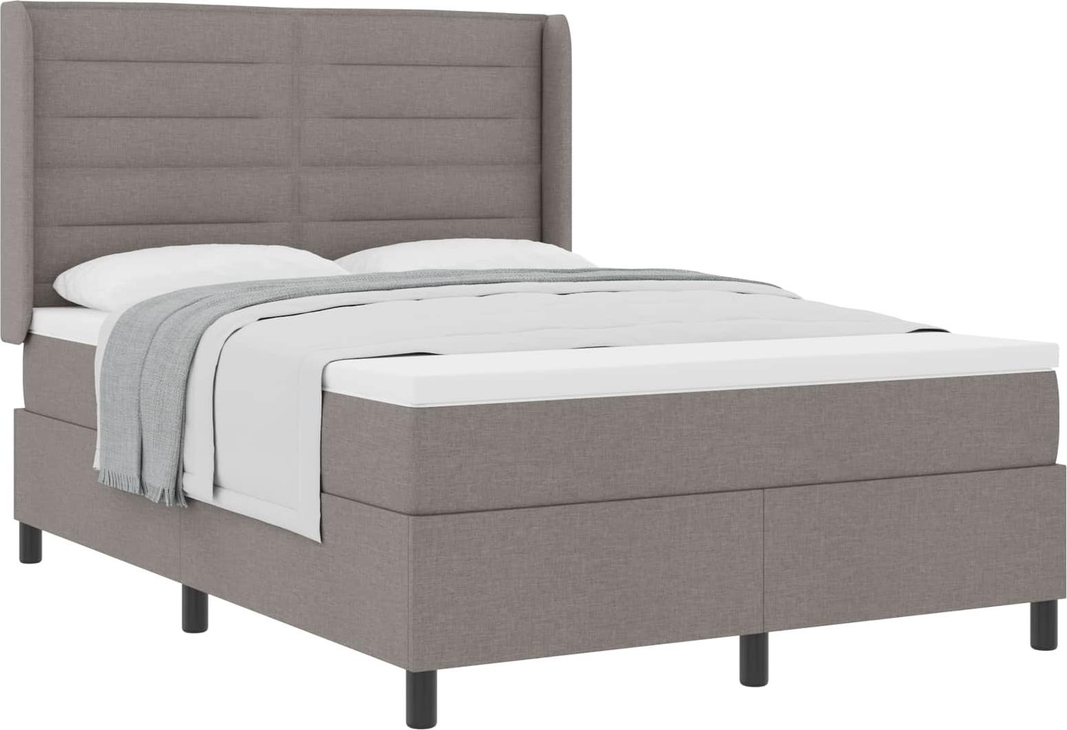 Boxspringbett mit Matratze Taupe 200 x 160 cm Stoff