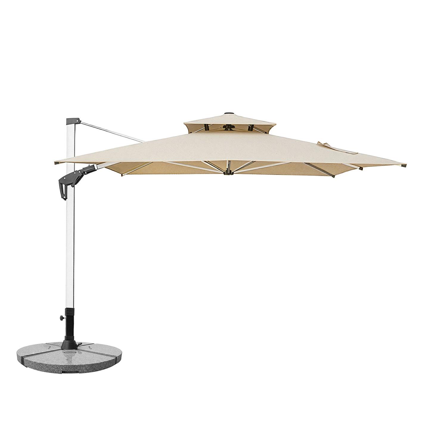 anndora Ampelschirm 3x4 m mit Kurbel, UPF50 UV-Schutz, Alu-Gestänge, Beige
