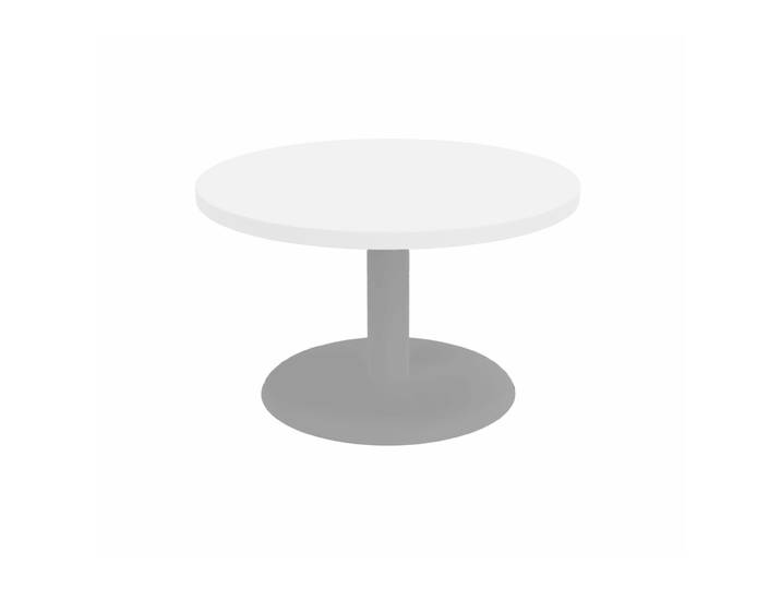 Table basse Paola modulaire ronde - Piètement tulipe Gris - Plateau Blanc