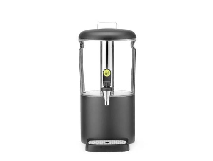 HENDI Getränkespender, UNIQ, 4L, 315x211x(H)431mm, ABS, Edelstahl, schwarz Mit herausnehmbarem Kühlstab, Magnetische Tropfschale, tropffreiem Zapfhahn, Wasserspender, Saftspender, Getränkebehälter