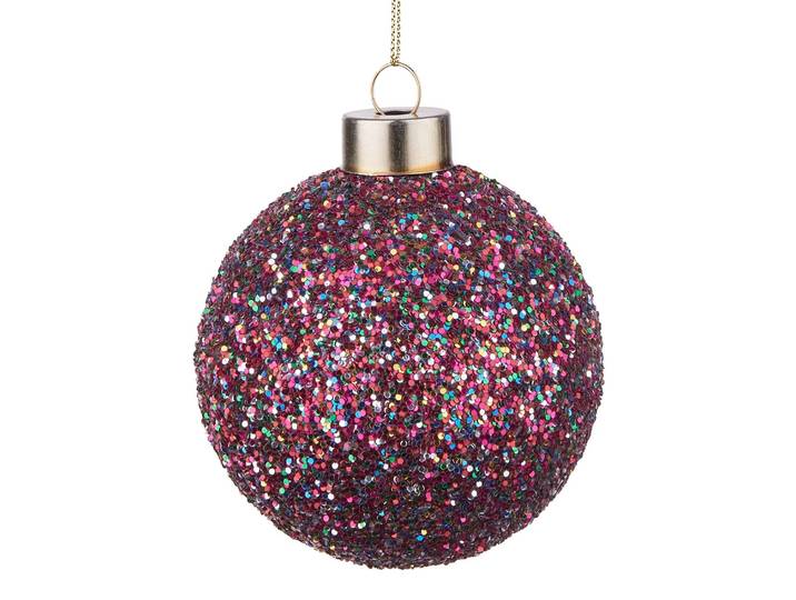 Boule de Noël pailletée colorée 8 x 10 x 8cm Multicolore/Multicolore