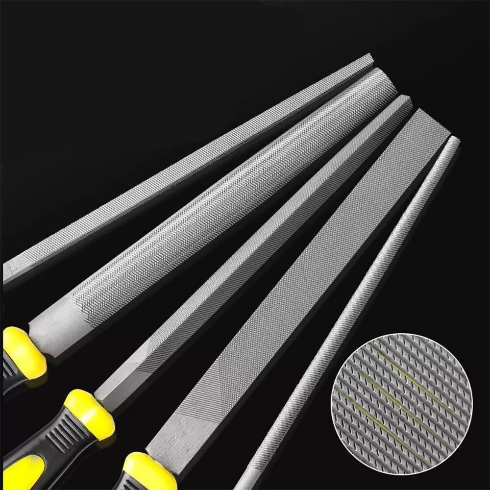 INF 6-Zoll Stahlfeilen Set - 5-teiliges PVC-Pack - TPR-Griff, Zinklegierung