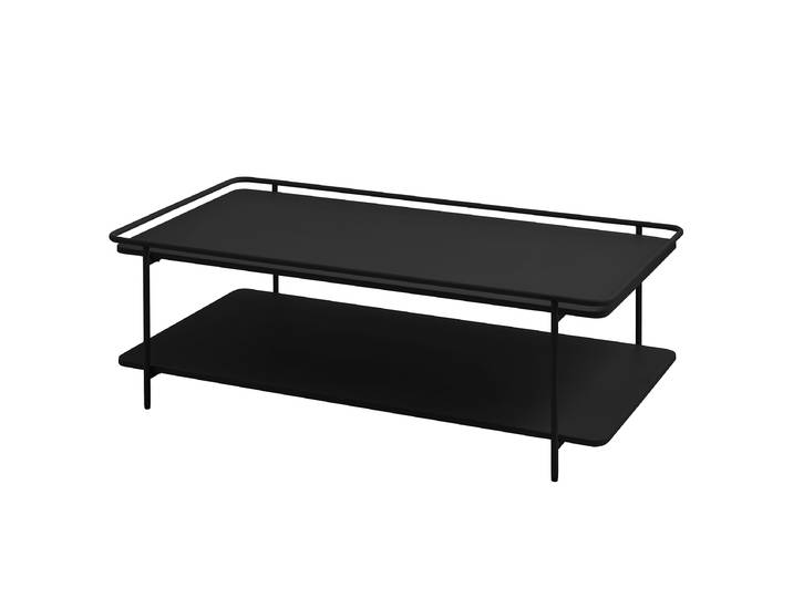 Table basse Dikan - Rectangulaire 110 x 34 x 55cm Noir/Noir