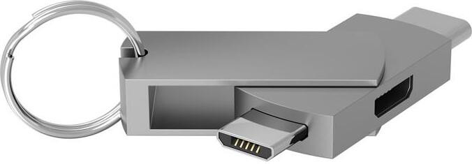 Terratec Connect C600 USB-C naar Micro-USB en Micro-USB adapter in aluminium