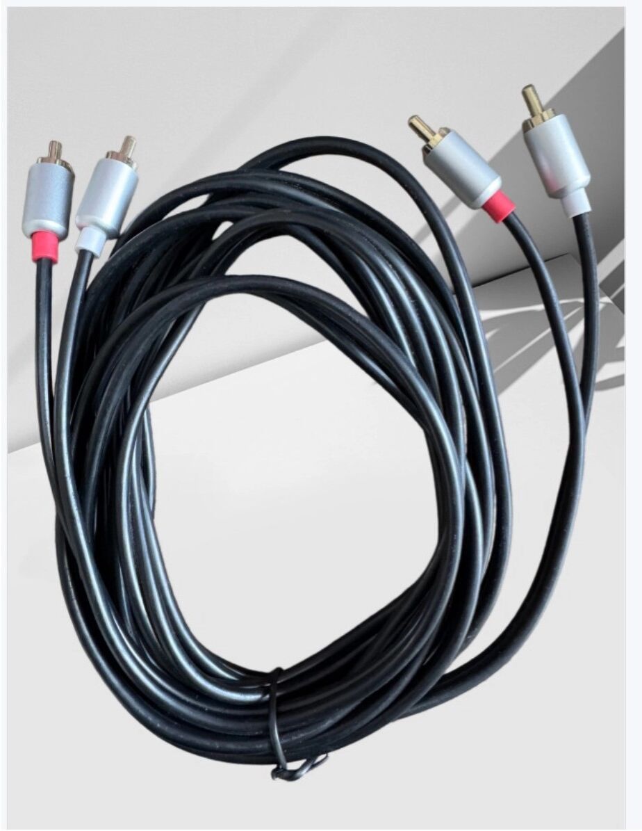 INF Câble audio RCA - Câble tressé en fil de pêche avec connecteurs en alliage, noir, 1/2/3m pour studio, PA et home audio 1 m