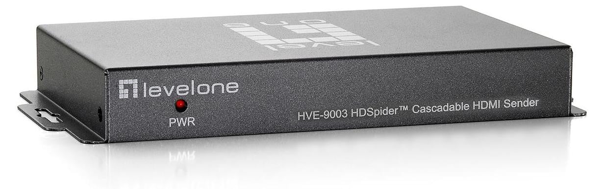 Level One HDSpider HVE-9003 HDMI Cat5 Audio/Video Transmitter met 3.5mm audio, grijs