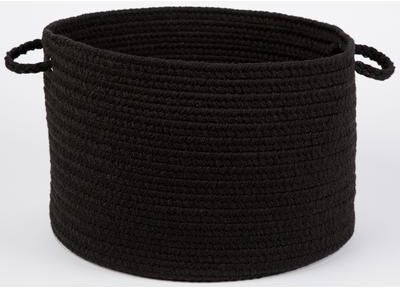 "18"" x 12"" Braided Basket with Handles by Rhody Rug in Black"