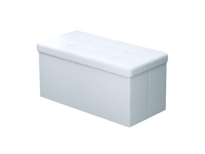 Intirilife Sitzbank Faltbar Kunstleder (Weiß), Karton, Rechteckig, 78x38x38 cm, Wohnzimmer, Sessel, Hocker & Hockerbänke, Sitzwürfel