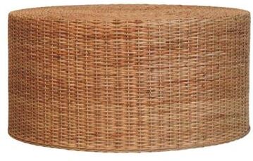 Artisan Furniture Solid Wood Regency Round Woven Coffee Table ,Brown,