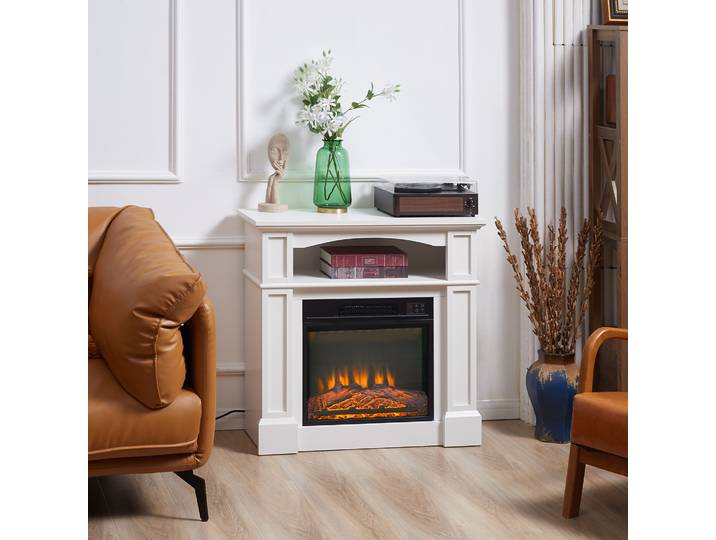 HOMCOM Cheminée Électrique LED 1800W avec Télécommande