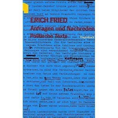 Anfragen und Nachreden, Taschenbuch von Erich Fried, Wagenbach, K, 978-3-8031-2231-5