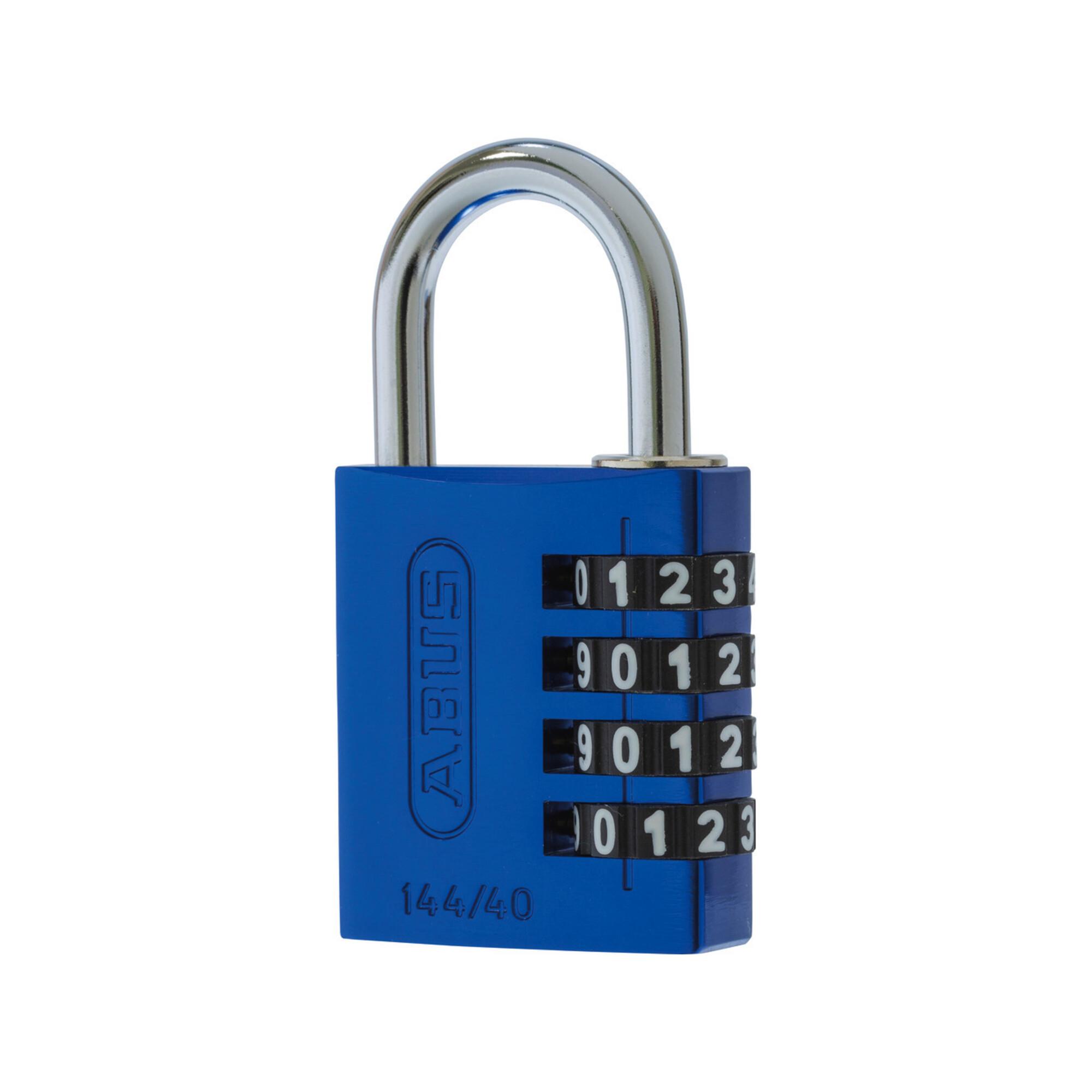 ABUS Zahlen-Vorhangschloss 144/40 Lock-Tag Aluminium, blau (82372)