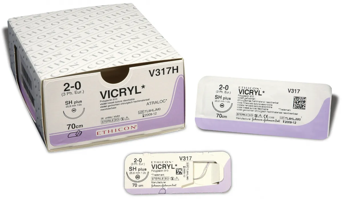 Ethicon Nahtmaterial VICRYL ungefärbt geflochten P3 PRIME MULTIPASS 4-0 45 cm (3 Dtz.) J494H