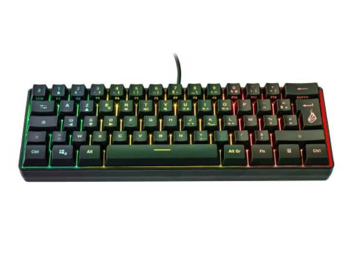 SureFire Kingpin X1 Gaming-toetsenbord, 60% fris, gaming multimedia, toetsenbord, klein en mobiel, RGB, verlicht, 25 toetsen, anti-ghosting, Frans, AZERTY