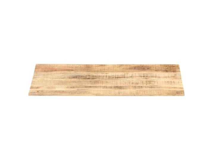 KTHLBRH Tischplatte aus massivem Mangoholz, 100 x 60 cm Dicke 15 – 16 mm, Oberfläche poliert und lackiert, mit drei Holzbalken, rustikaler Industrie-Look