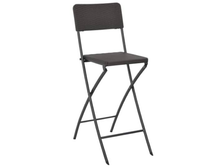 ZQQLVOO Klappbare Barstühle 2 STK. HDPE Stahl Braun Wetterfest, Tragkraft 110 kg, für Garten Balkon Terrasse, Platzsparend