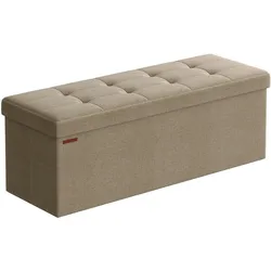Songmics, Sitzbank, Sitzbank Sitztruhe Stauraum Klappbar Belastbar Wohnzimmer Kamelbraun (110 cm)
