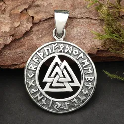 Drachensilber Wotans Knoten Schmuck mit Runen Anhänger 925 Silber - Silber