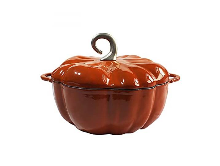 Hohe Kapazität Kürbis Gusseisen Emaille Topf Schmorpfanne 24cm Suppentopf Auflauf Haushaltstopf Küche Kochgeschirr-Blue green