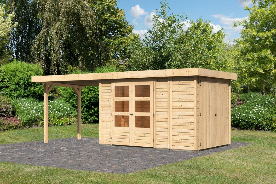 KARIBUHOLZT SH Retola 3 natur 242x217x211 mit Anbauschr. AD 2,80m Breite 08441787