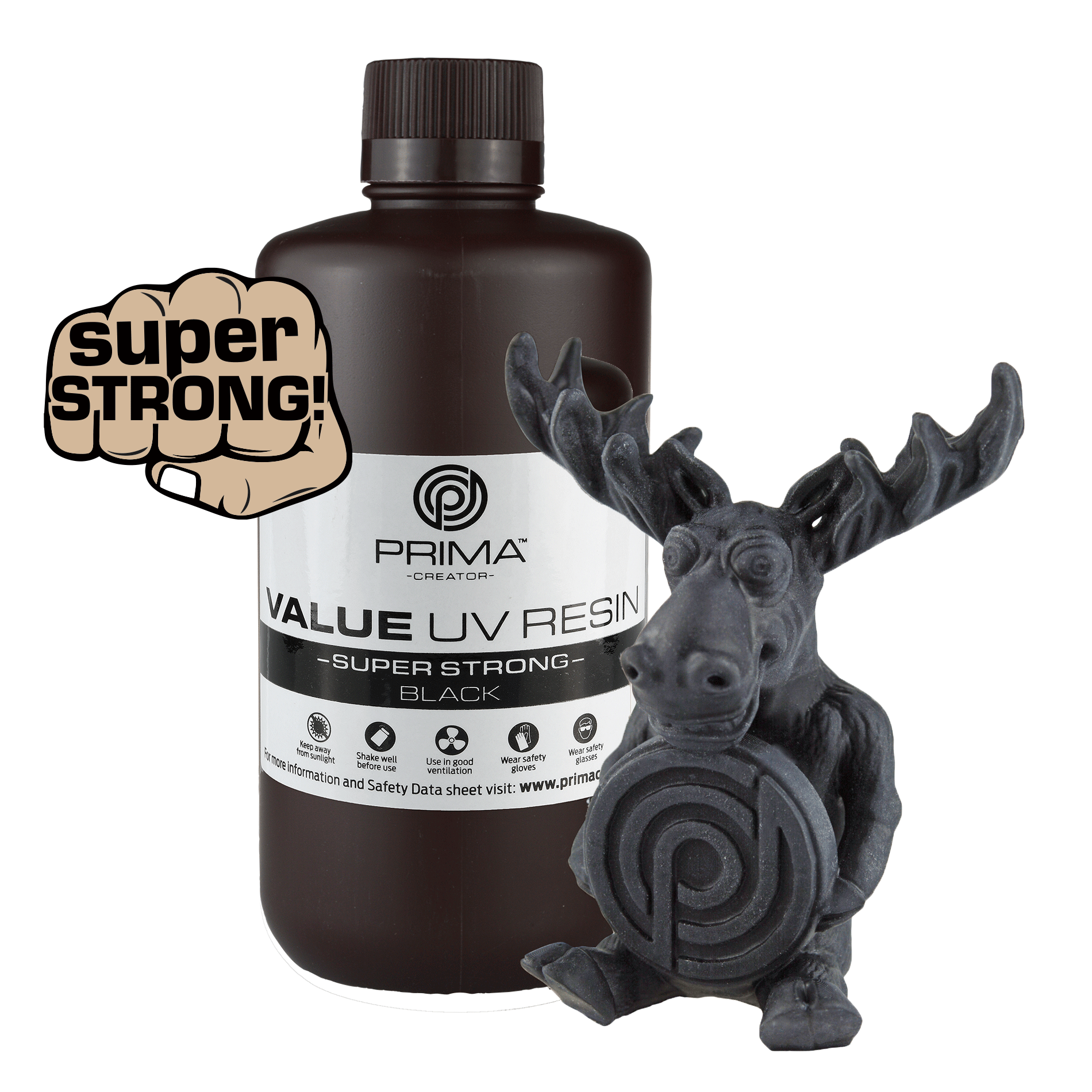 PrimaCreator Super Strong UV Resin - 1 kg - Black PV-SS-B405-1000-BK