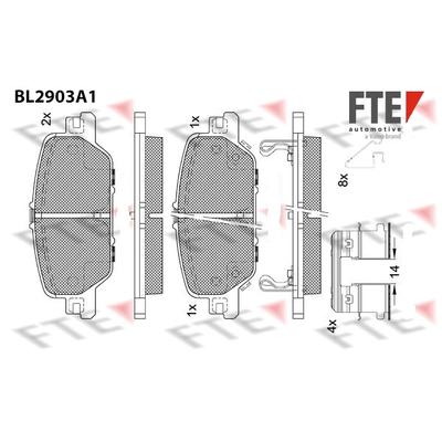 FTE Bremsbelagsatz, Scheibenbremse 9011145 Hinterachse für HONDA (GAC) (DONGFENG)