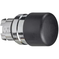 Schneider Electric ZB4BC24 Pilzdrucktaster, Frontelement, Harmony XB4, Metall, 22mm, schwarz, Pilz 30mm, unbeschriftet, tastend