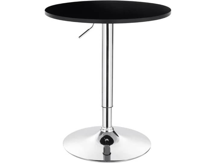 WOLTU WOLTU 1 X Table de bar en MDF avec pied Table ronde Hauteur réglable Noir