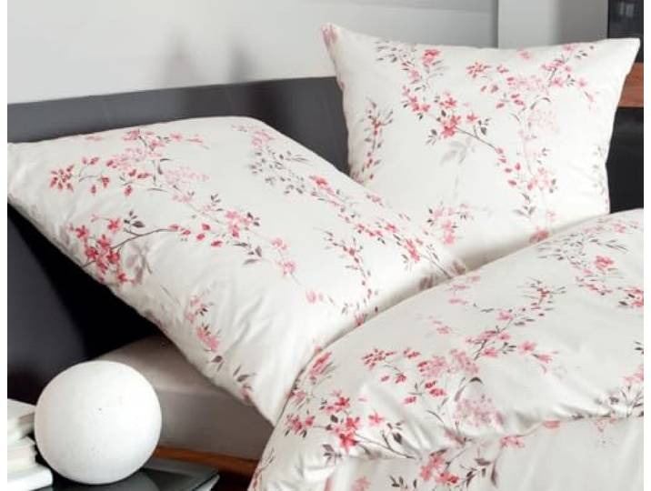 Janine Design Feinbiber Bettwäsche-Garnitur Design Davos 65036 Farbe granatrosé-01 Größe 155x220 + 80x80 cm
