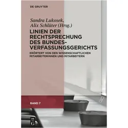 Linien der Rechtsprechung des Bundesver, Fachbücher von Sandra Lukosek, Alix Schlüter