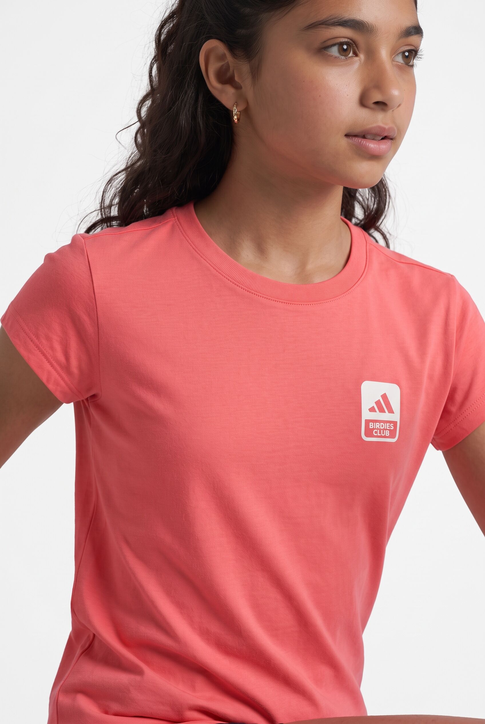 T-Shirt ADIDAS PERFORMANCE "BIRDIS CLUB KIDS", Mädchen, Gr. 152, pink (pure turbo), Obermaterial: 100% Baumwolle, Rundhals, Shirts T-Shirt, für Kinder, sportlicher Stil, ohne Verschluss, aus Baumwolle pure turbo 152