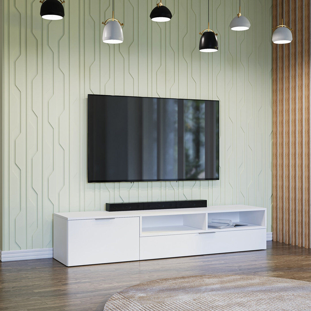 Latitude Run TV Cabinet Marocco 175 White 75"