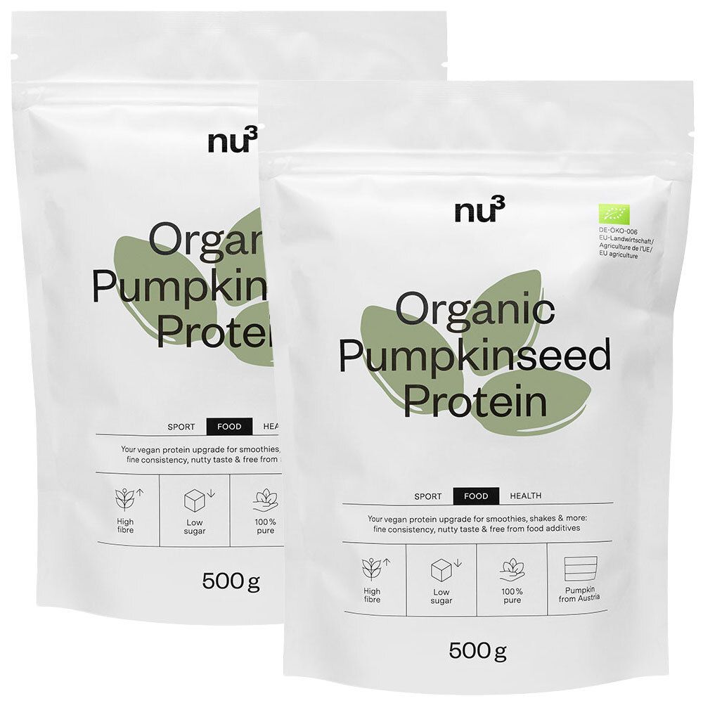 nu3 Bio Kürbiskernprotein Doppelpack 2x500 g Pulver